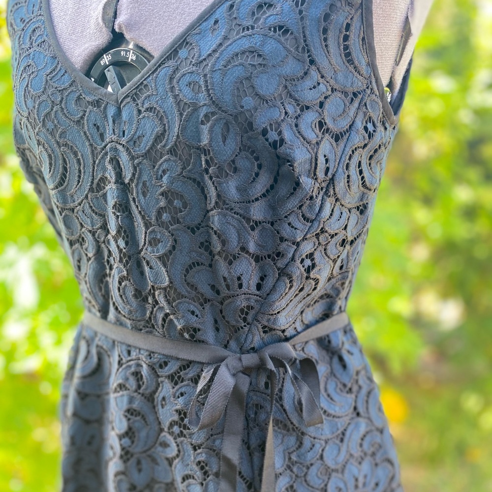 Loft navy blue and black dress